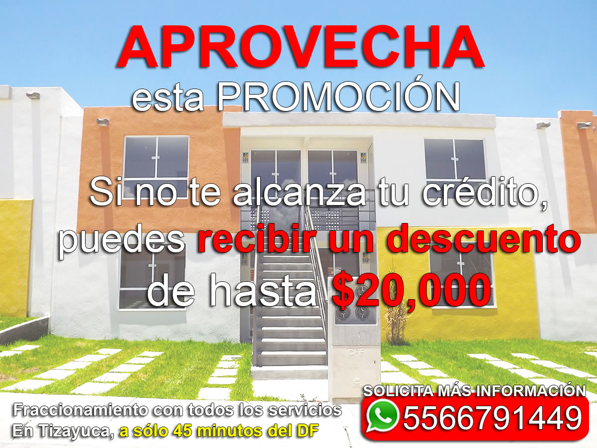 precio y promociones catálogo de casas infonavit en venta dúplex 2 recámaras tizayuca cerca ciudad de méxico y estado de méxico